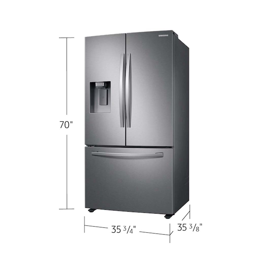 27 Cu. Ft. Large Capacity 3-Door French Door Refrigerator With External Water & Ice Dispenser