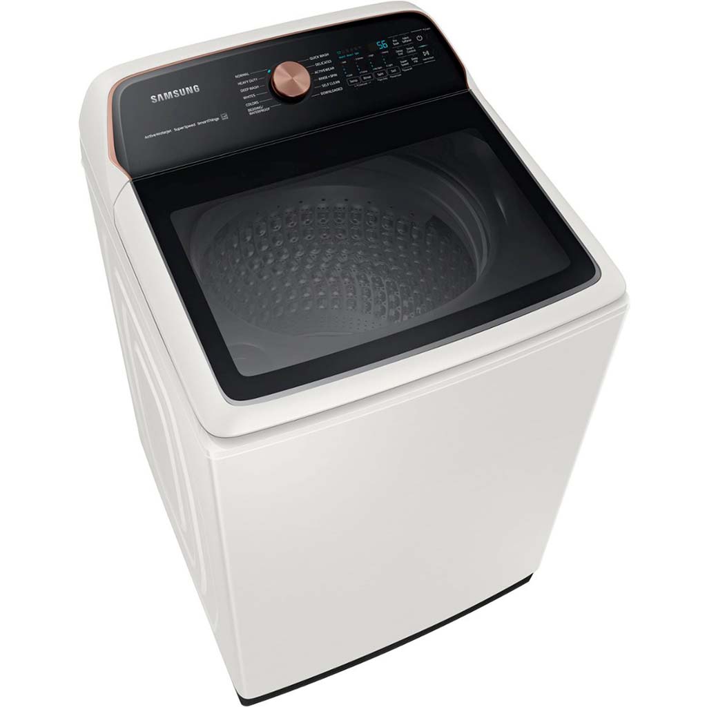 Samsung - 5.5 Cu. Ft. High-Efficiency Smart Top Load Washer With Super Speed Wash - Ivory