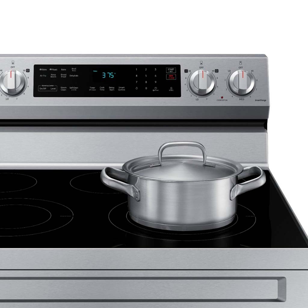 Samsung - 6.3 Cu. Ft. Freestanding Electric Range With Wifi, No-Preheat Air Fry & Convection - Stainless Steel